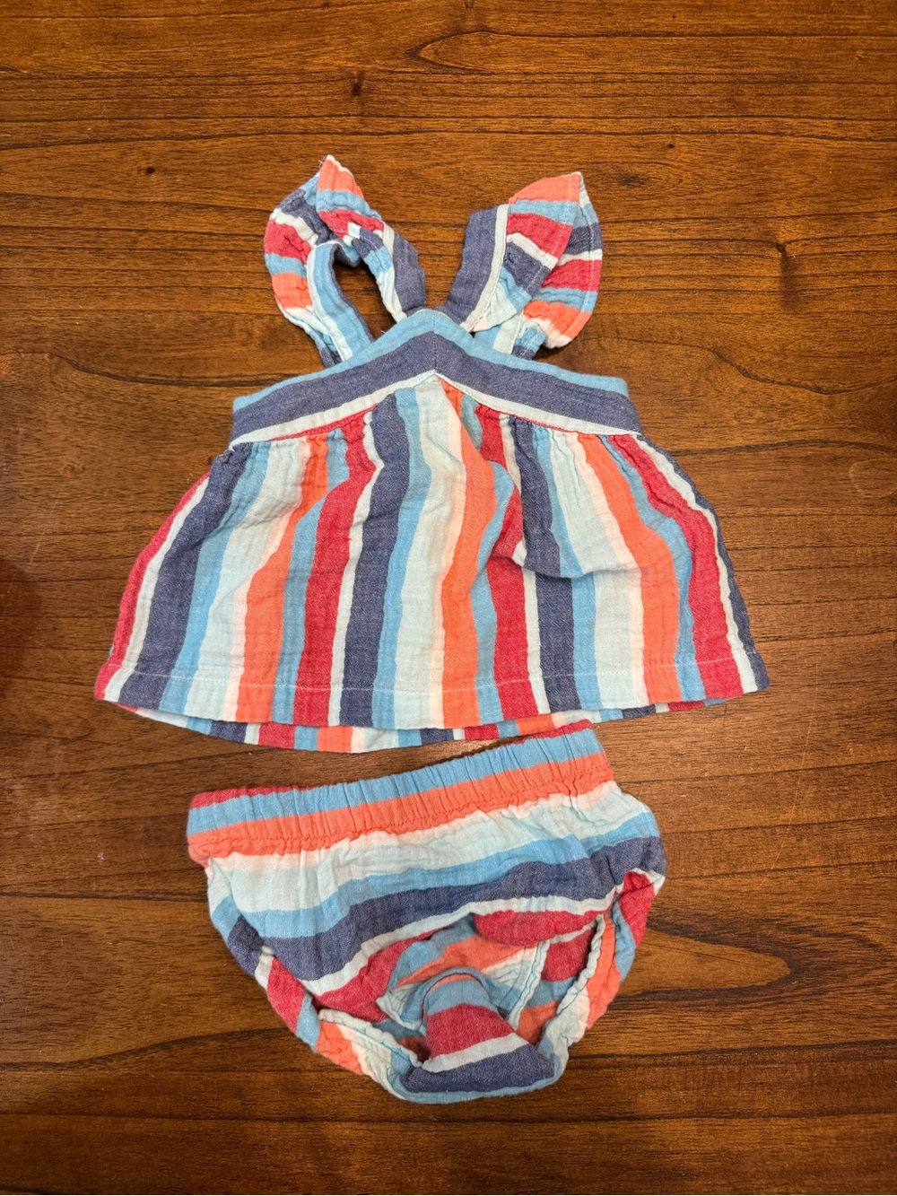 Cat & Jack Striped Two-Piece Set in Blue, Coral, White, Purple